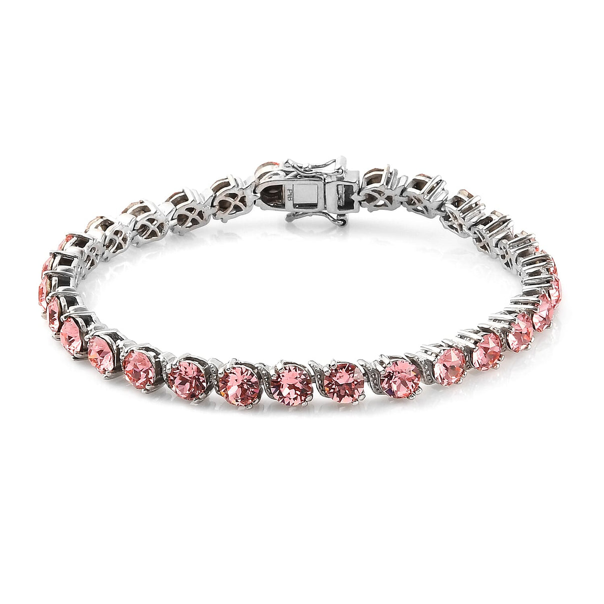 Lustro Stella Finest CZ Rose Pearl Crystal Bracelet Size 7.5 in Silver Tone 3858267 0