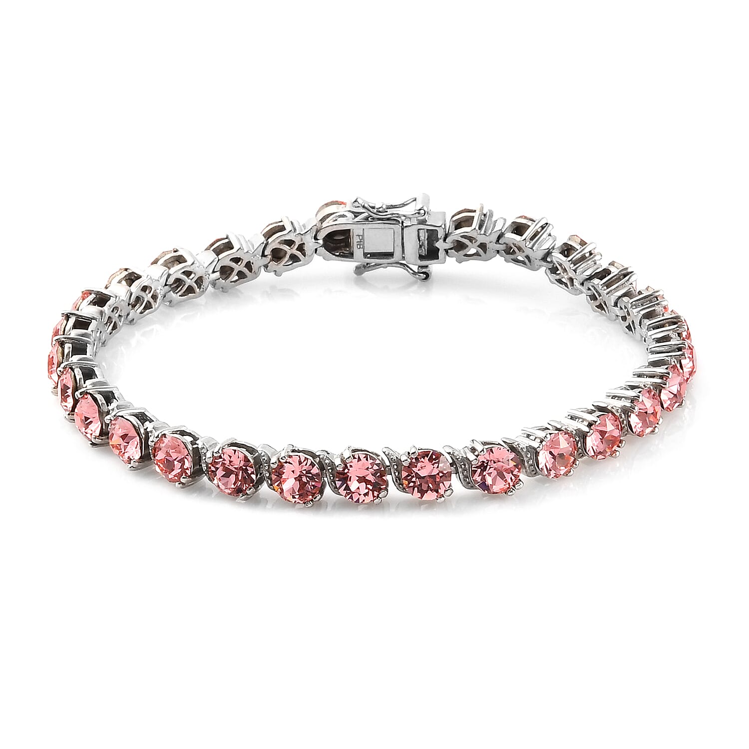 Lustro Stella Finest CZ Rose Pearl Crystal Bracelet Size 7.5 in Silver Tone 3858267 0