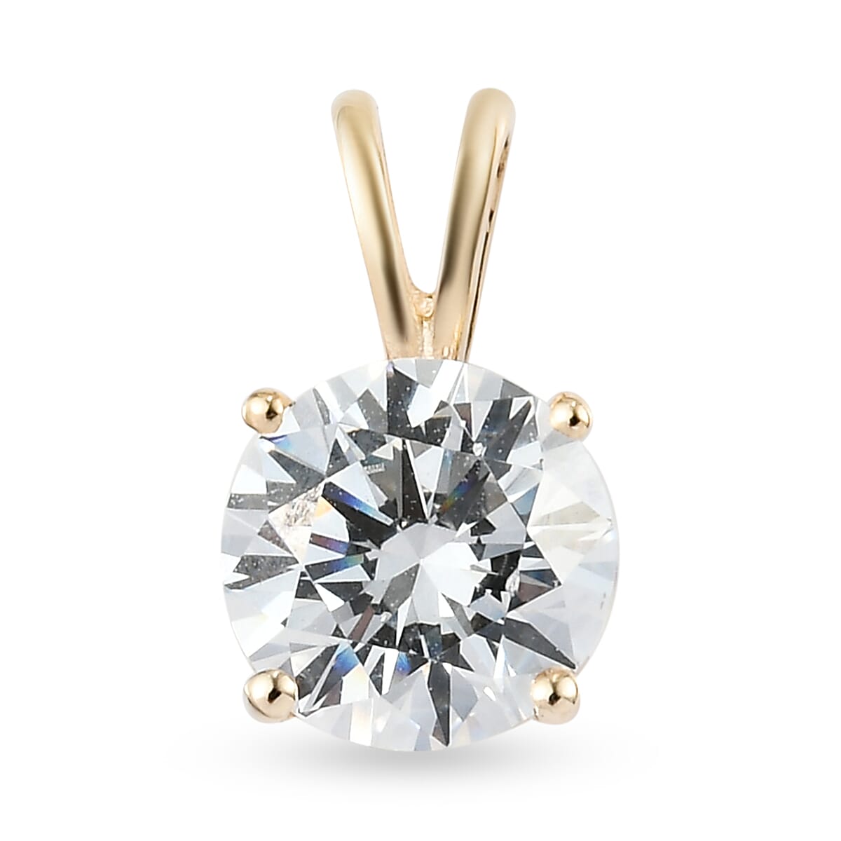 Lustro Stella Finest CZ Solitaire Pendant in 9K Yellow Gold 7191018 0