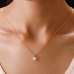 Lustro Stella 9K Yellow Gold Pendant Made with Finest CZ 2.04 Ct.
