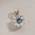 Lustro Stella 9K Yellow Gold Pendant Made with Finest CZ 2.04 Ct.