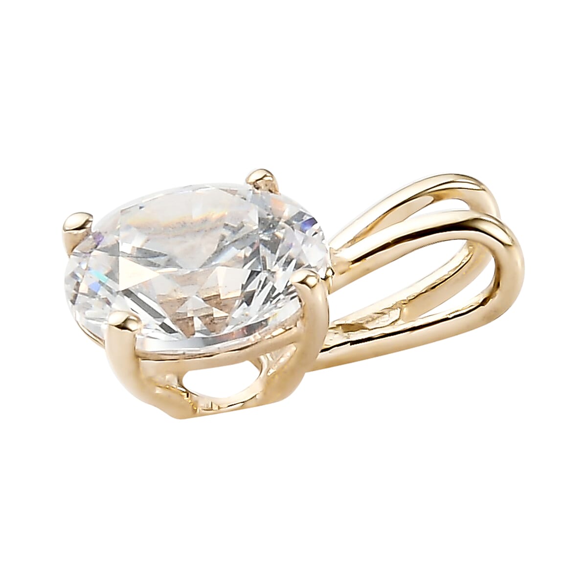 Lustro Stella Finest CZ Solitaire Pendant in 9K Yellow Gold 7191018 4