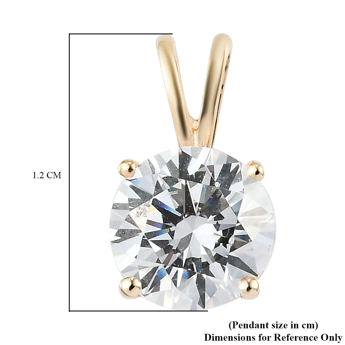 Lustro Stella Finest CZ Solitaire Pendant in 9K Yellow Gold 7191018 6
