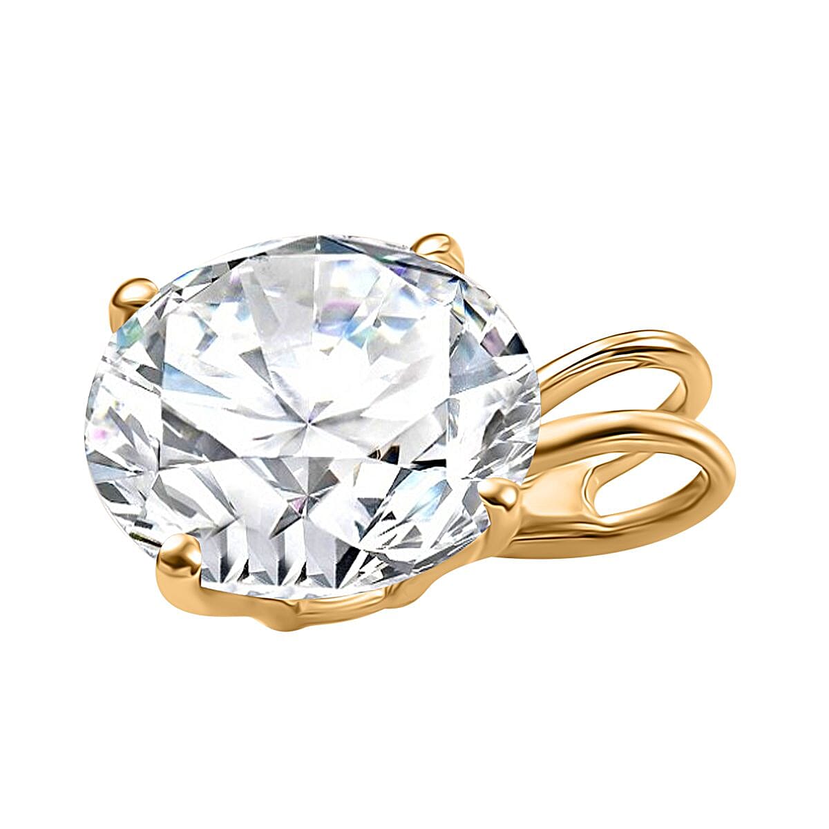 Lustro Stella Finest CZ Solitaire Pendant in Yellow Gold 3749478 4