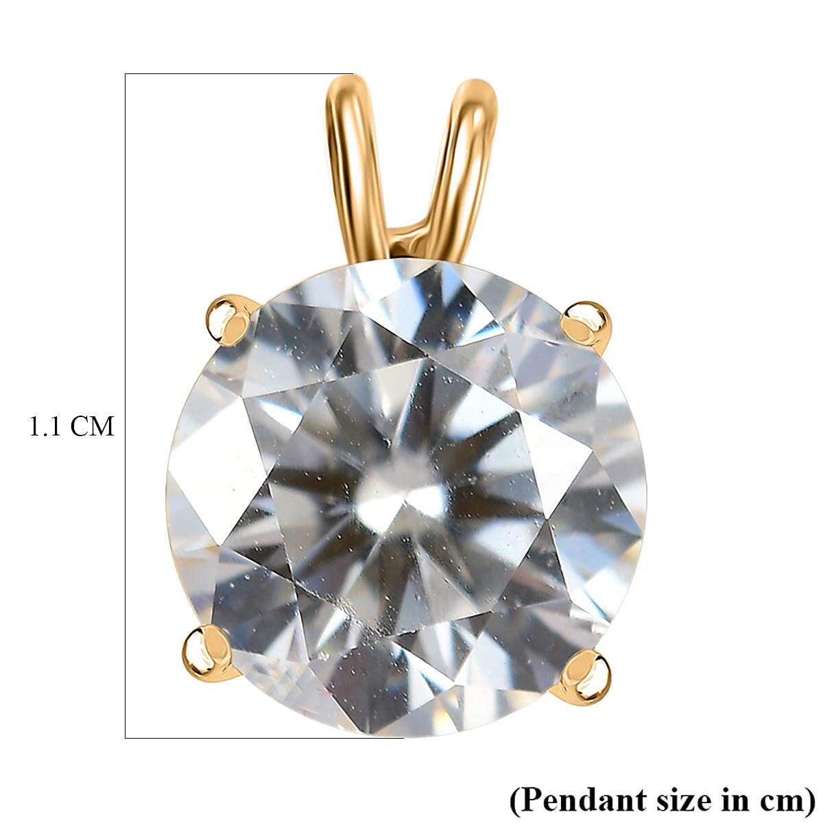 Lustro Stella Finest CZ Solitaire Pendant in Yellow Gold 3749478 6
