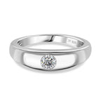 Lustro Stella Platinum Overlay Sterling Silver Band Ring Made with Finest CZ 0.50 Ct.