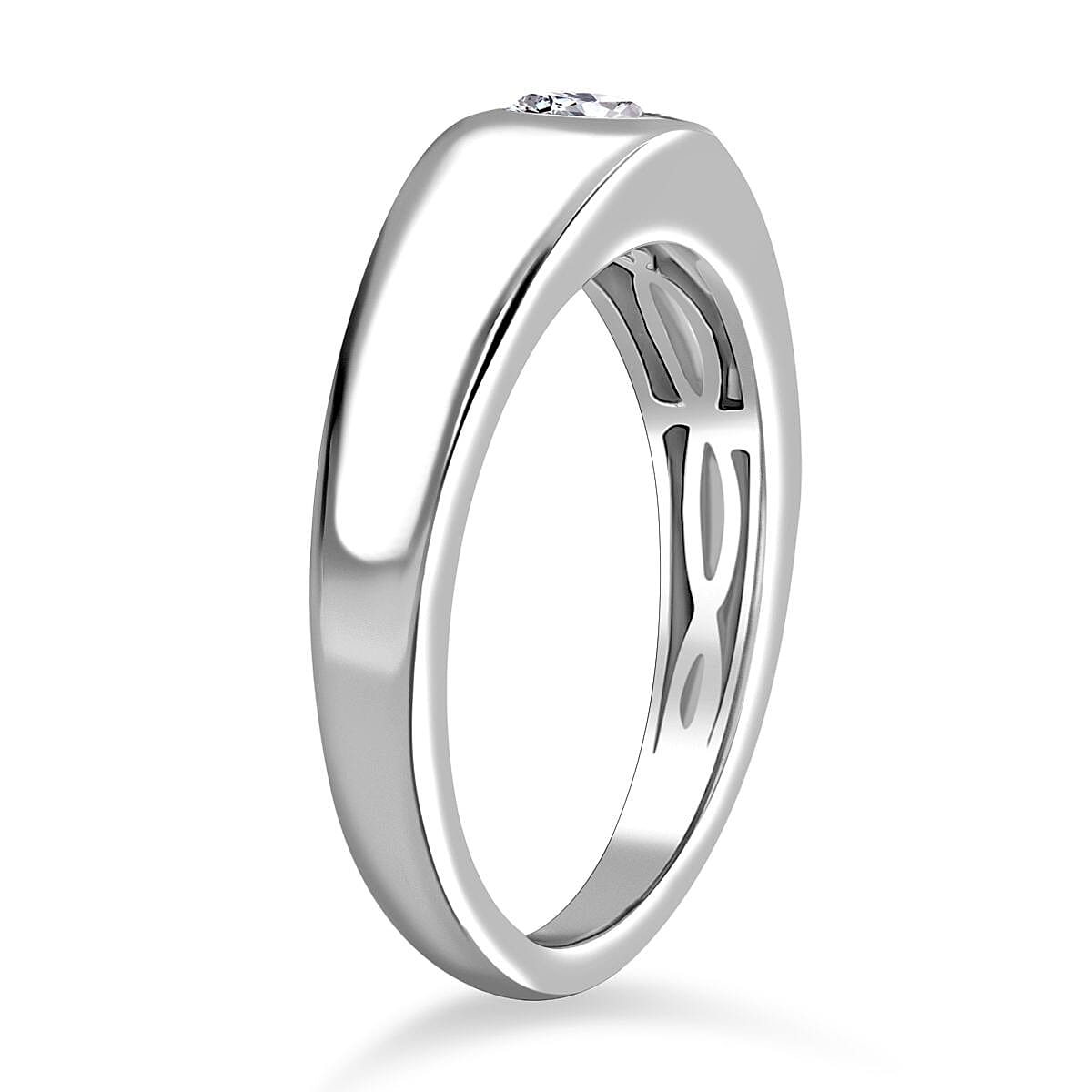 Lustro Stella Finest CZ Solitaire Ring in Platinum Plated Sterling Silver 3829097 4