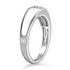 Lustro Stella Platinum Overlay Sterling Silver Band Ring Made with Finest CZ 0.50 Ct.