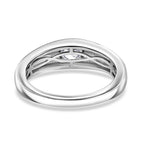 Lustro Stella Platinum Overlay Sterling Silver Band Ring Made with Finest CZ 0.50 Ct.