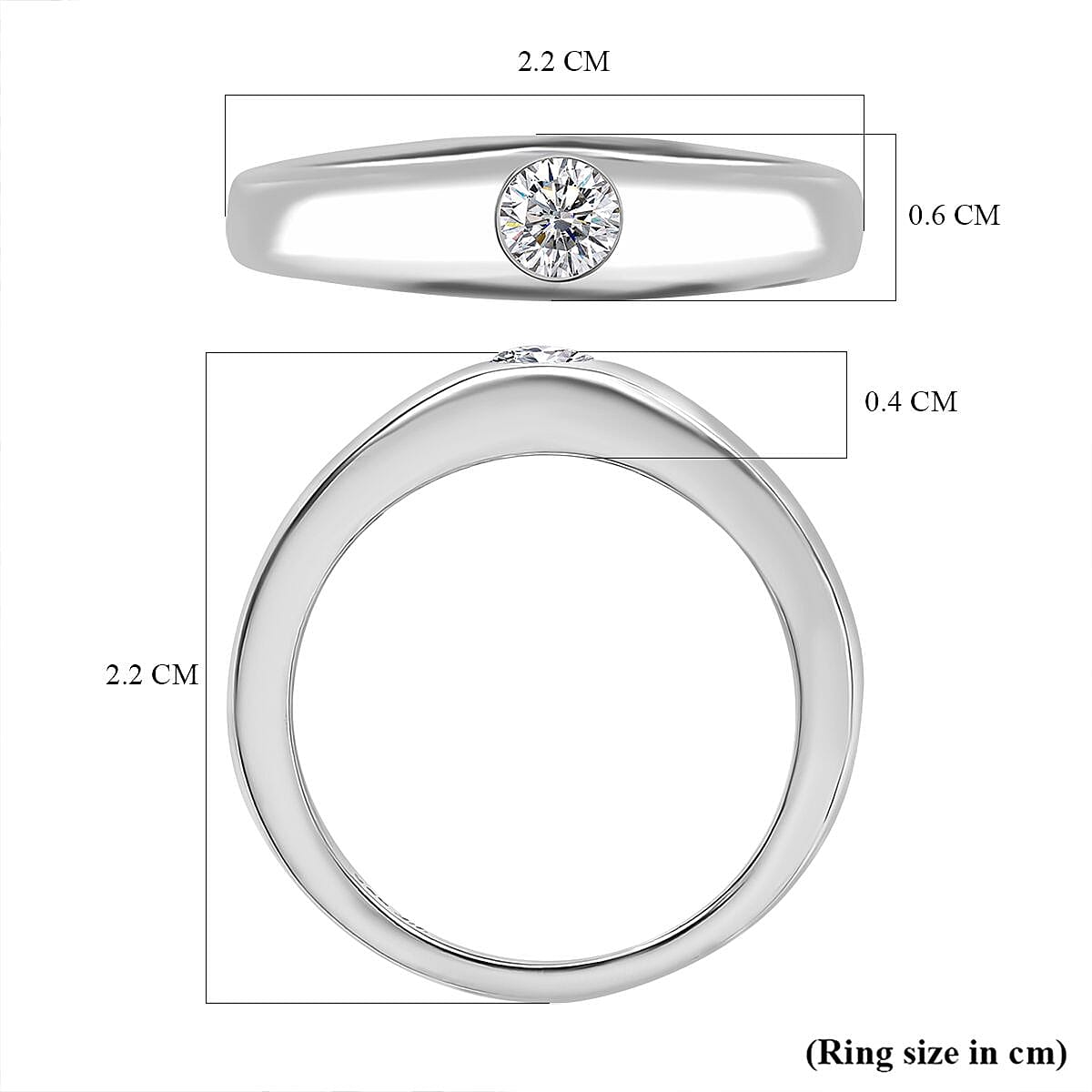 Lustro Stella Finest CZ Solitaire Ring in Platinum Plated Sterling Silver 3829097 6