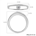 Lustro Stella Platinum Overlay Sterling Silver Band Ring Made with Finest CZ 0.50 Ct.