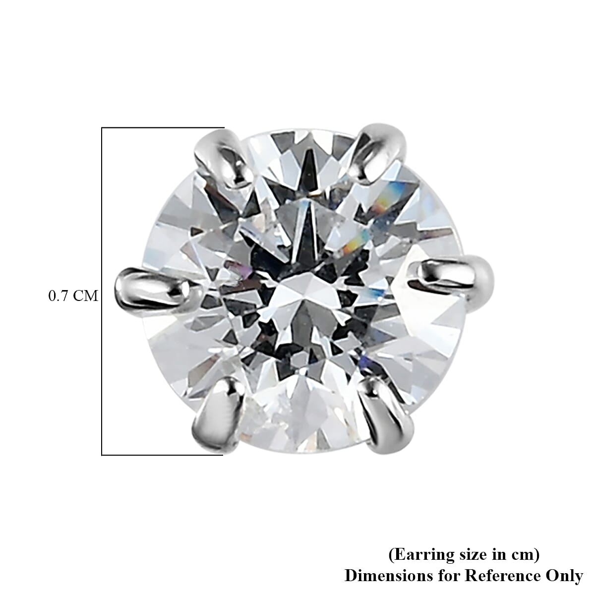 Lustro Stella Finest CZ Stud Earrings in 9K White Gold 3831232 5