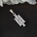 Lustro Stella Platinum Overlay Sterling Silver Pendant Made with Finest CZ 1.40 Ct.