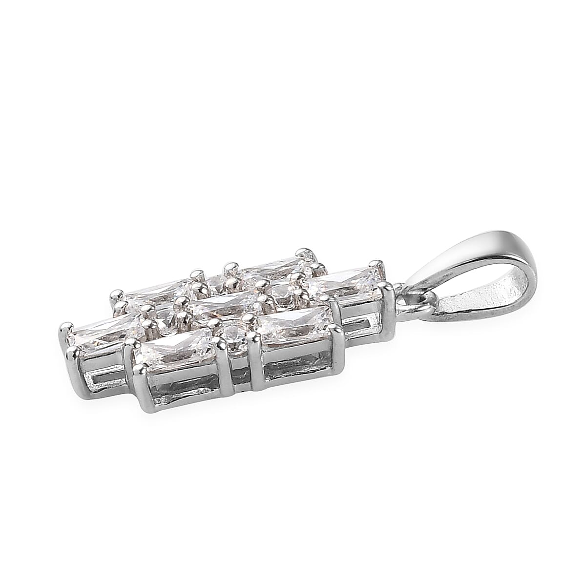 Lustro Stella Made with Finest CZ 1.39 Ct. Pendant in Platinum Plated Sterling Silver 3869587 4