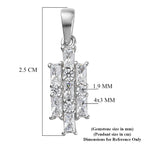Lustro Stella Platinum Overlay Sterling Silver Pendant Made with Finest CZ 1.40 Ct.