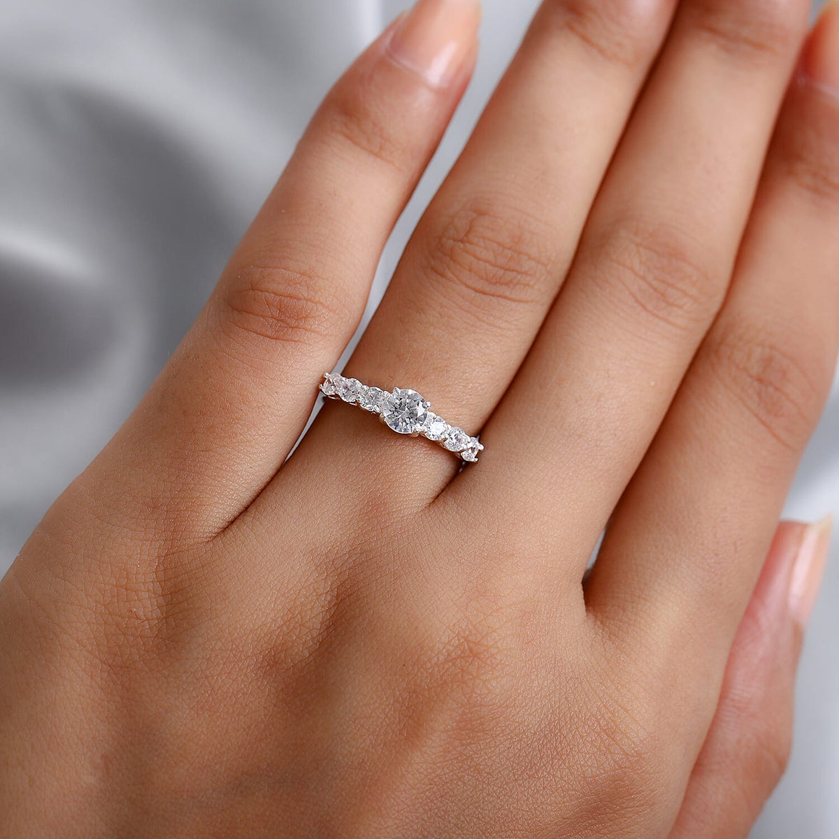 Lustro Stella Made with Finest CZ 1.57 Ct. 7-stone Ring in Sterling Silver 3869369 3