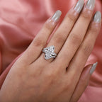 Lustro Stella Platinum Overlay Sterling Silver Ring Made with Finest CZ 2.09 Ct.