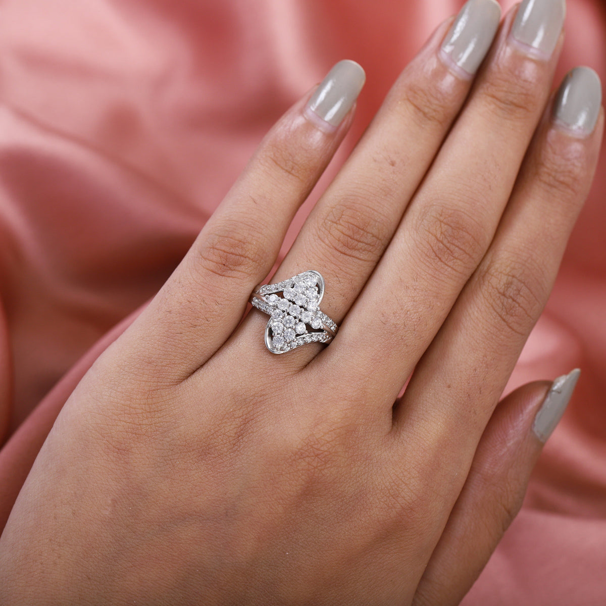 Lustro Stella Made with Finest CZ 2.09 Ct. Ring in Platinum Plated Sterling Silver 3830363 2