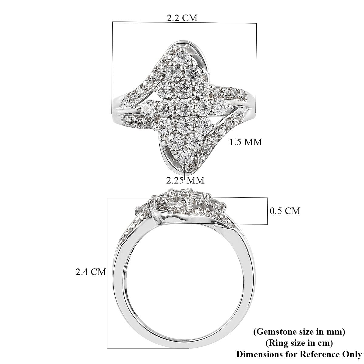 Lustro Stella Made with Finest CZ 2.09 Ct. Ring in Platinum Plated Sterling Silver 3830363 5