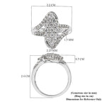Lustro Stella Platinum Overlay Sterling Silver Ring Made with Finest CZ 2.09 Ct.