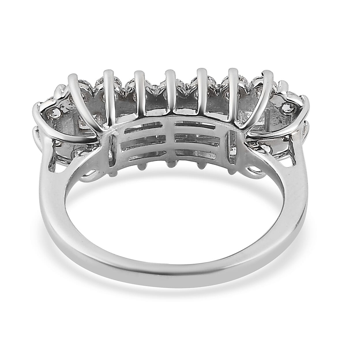 Lustro Stella Made with Finest CZ 2.89 Ct. Cluster Ring in Platinum Plated Sterling Silver 6850130 5