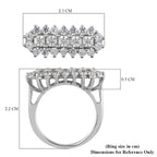 Lustro Stella Finest CZ Ring in Platinum Overlay Sterling Silver 3.00 Ct