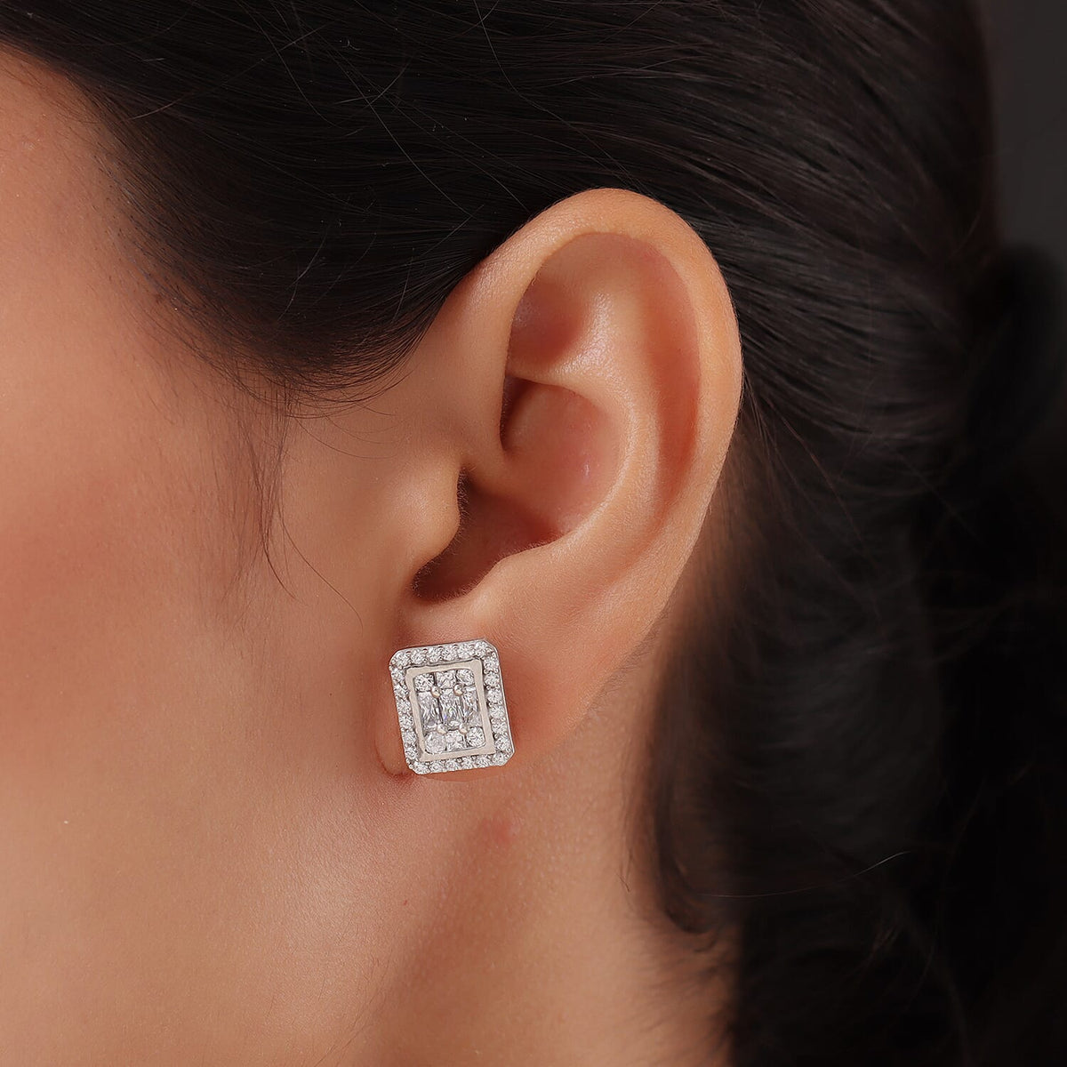 Lustro Stella Made with Finest CZ 3.24 Carat Stud Earrings in Platinum Plated Sterling Silver 3832685 3