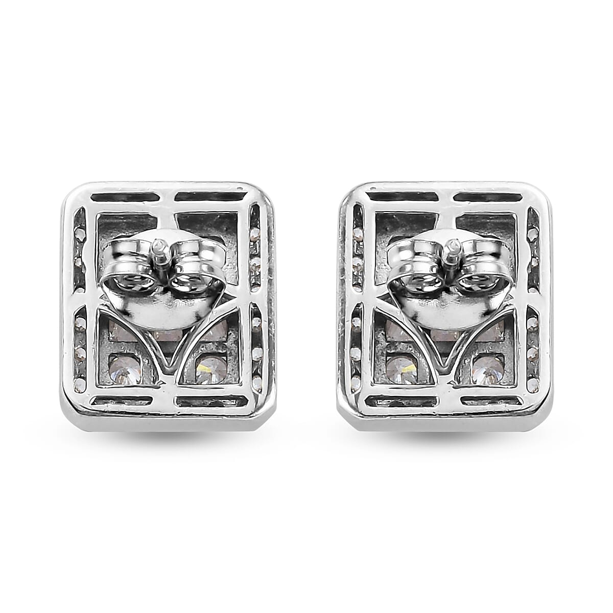 Lustro Stella Made with Finest CZ 3.24 Carat Stud Earrings in Platinum Plated Sterling Silver 3832685 5