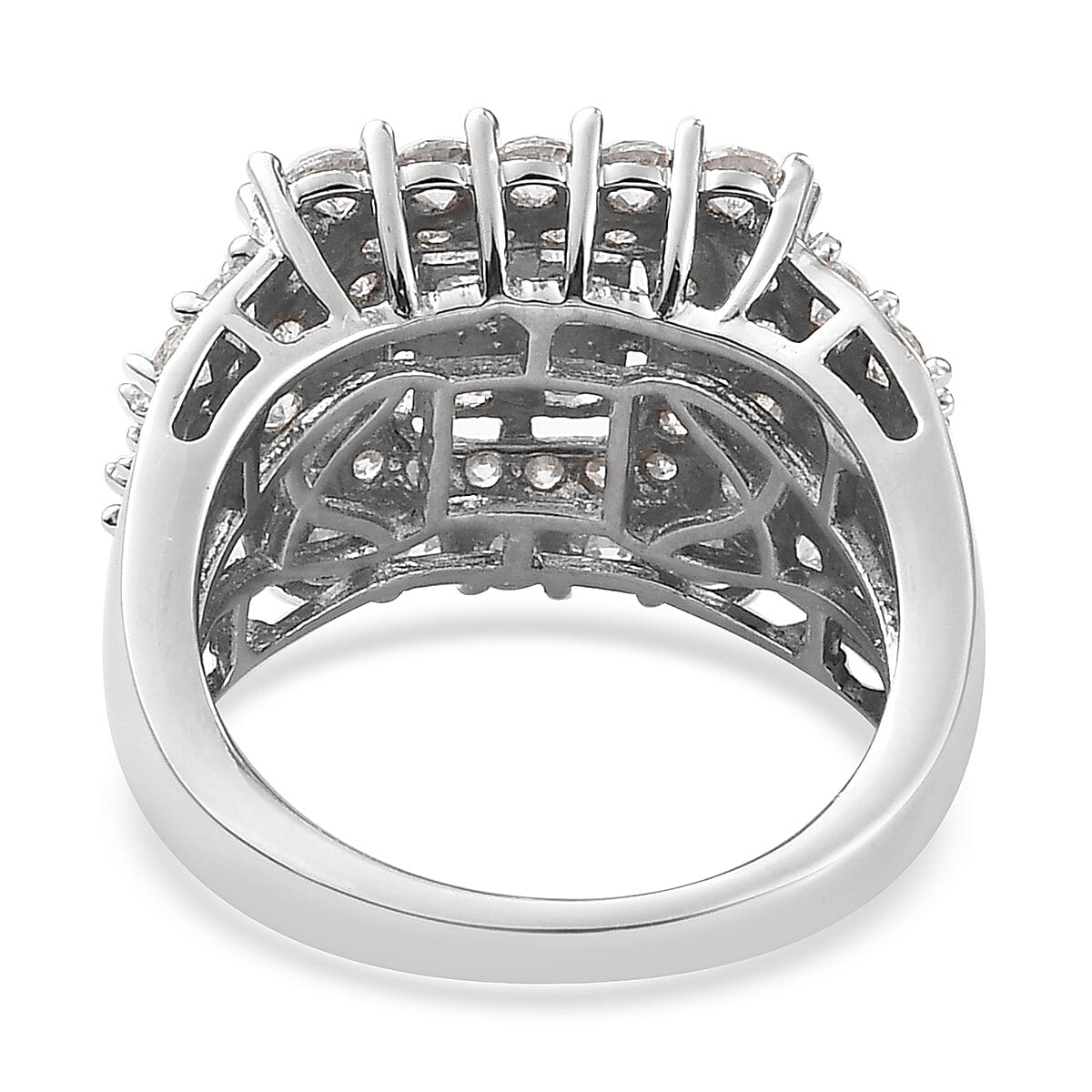 Lustro Stella Made with Finest CZ 3.83 Ct. Ring in Platinum Plated Sterling Silver 3870461 5