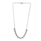 Lustro Stella Platinum Overlay Sterling Silver Cluster Necklace (Size 18) Made with Finest CZ 26.49 Ct, Silver wt. 8.80 Gms