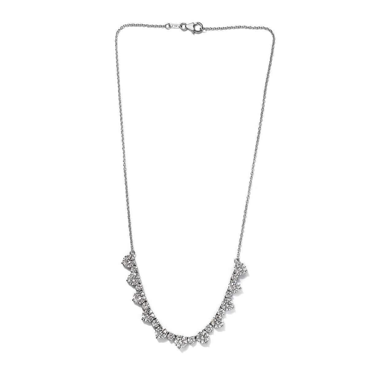 Lustro Stella Made with Finest CZ Cluster Necklace Size 18 in Platinum Plated Sterling Silver 3870448 4