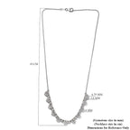 Lustro Stella Platinum Overlay Sterling Silver Cluster Necklace (Size 18) Made with Finest CZ 26.49 Ct, Silver wt. 8.80 Gms