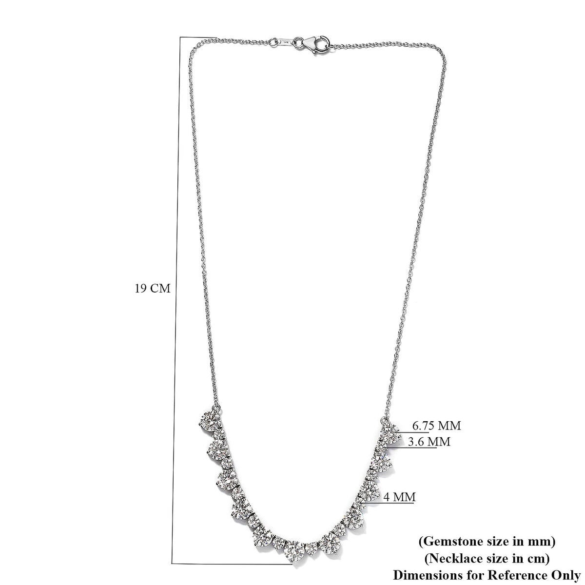 Lustro Stella Made with Finest CZ Cluster Necklace Size 18 in Platinum Plated Sterling Silver 3870448 6