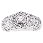 Lustro Stella Platinum Overlay Sterling Silver Ring Made with Finest CZ 2.53 Ct.