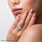 Lustro Stella Platinum Overlay Sterling Silver Ring Made with Finest CZ 3.83 Ct.