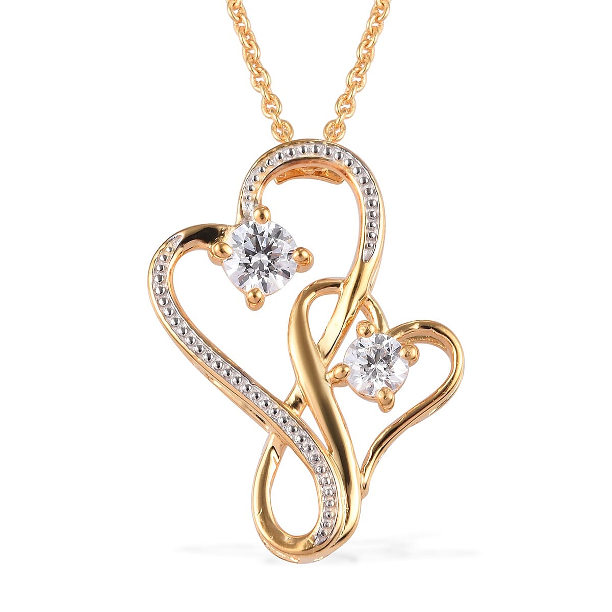 Lustro Stella Made with Finest CZ Heart Pendant with Chain in Gold Plated Sterling Silver 3354069 0
