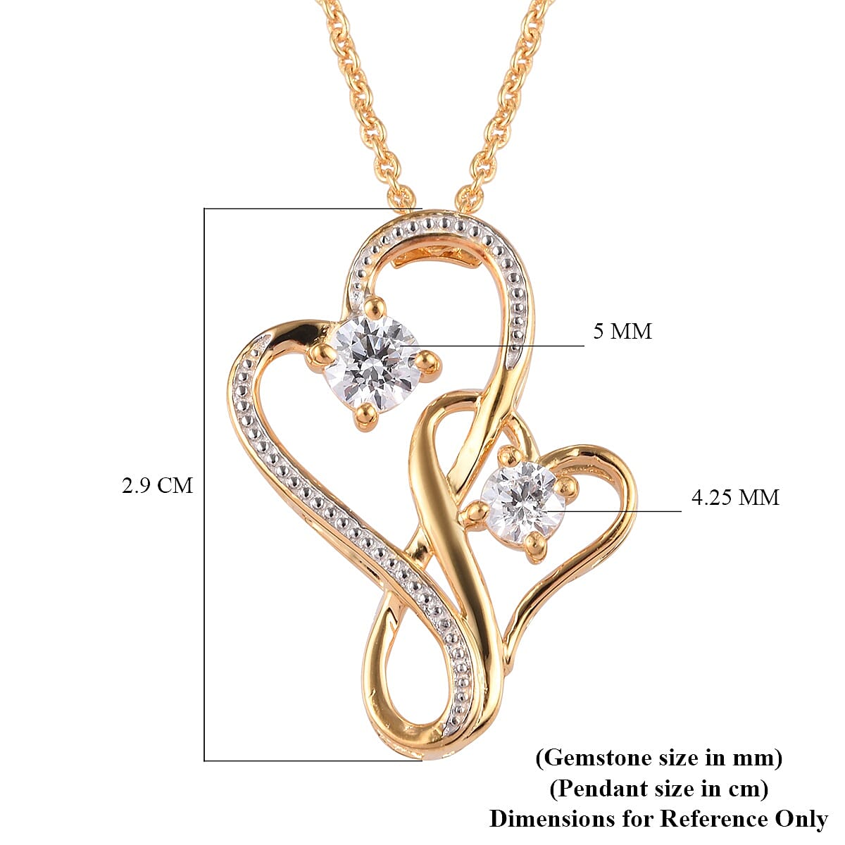 Lustro Stella Made with Finest CZ Heart Pendant with Chain in Gold Plated Sterling Silver 3354069 6