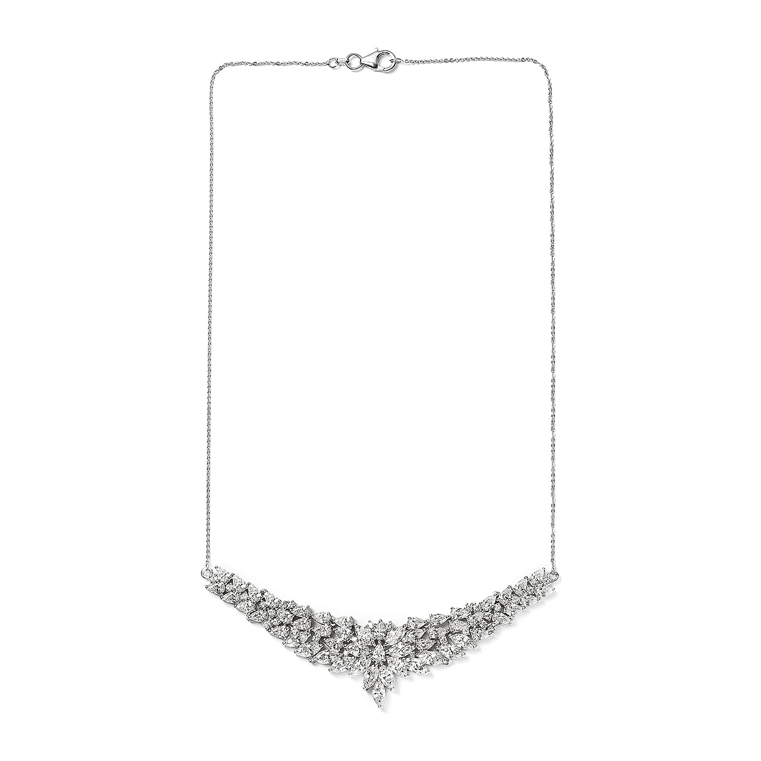 Lustro Stella Made with Finest CZ Necklace Size 18 in Platinum Plated Sterling Silver 7191822 4
