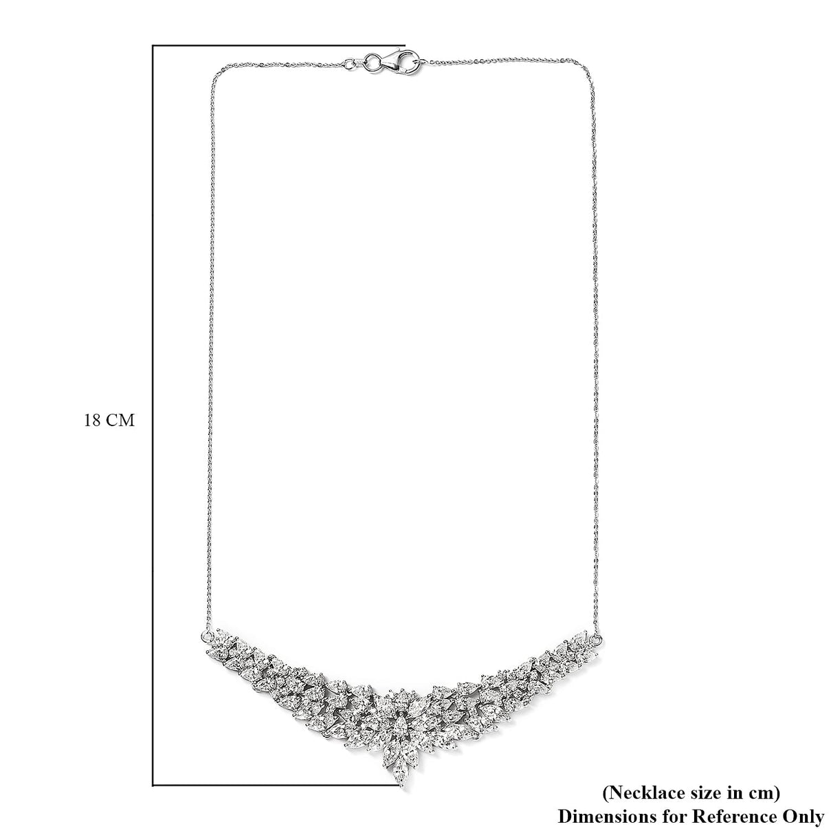 Lustro Stella Made with Finest CZ Necklace Size 18 in Platinum Plated Sterling Silver 7191822 6