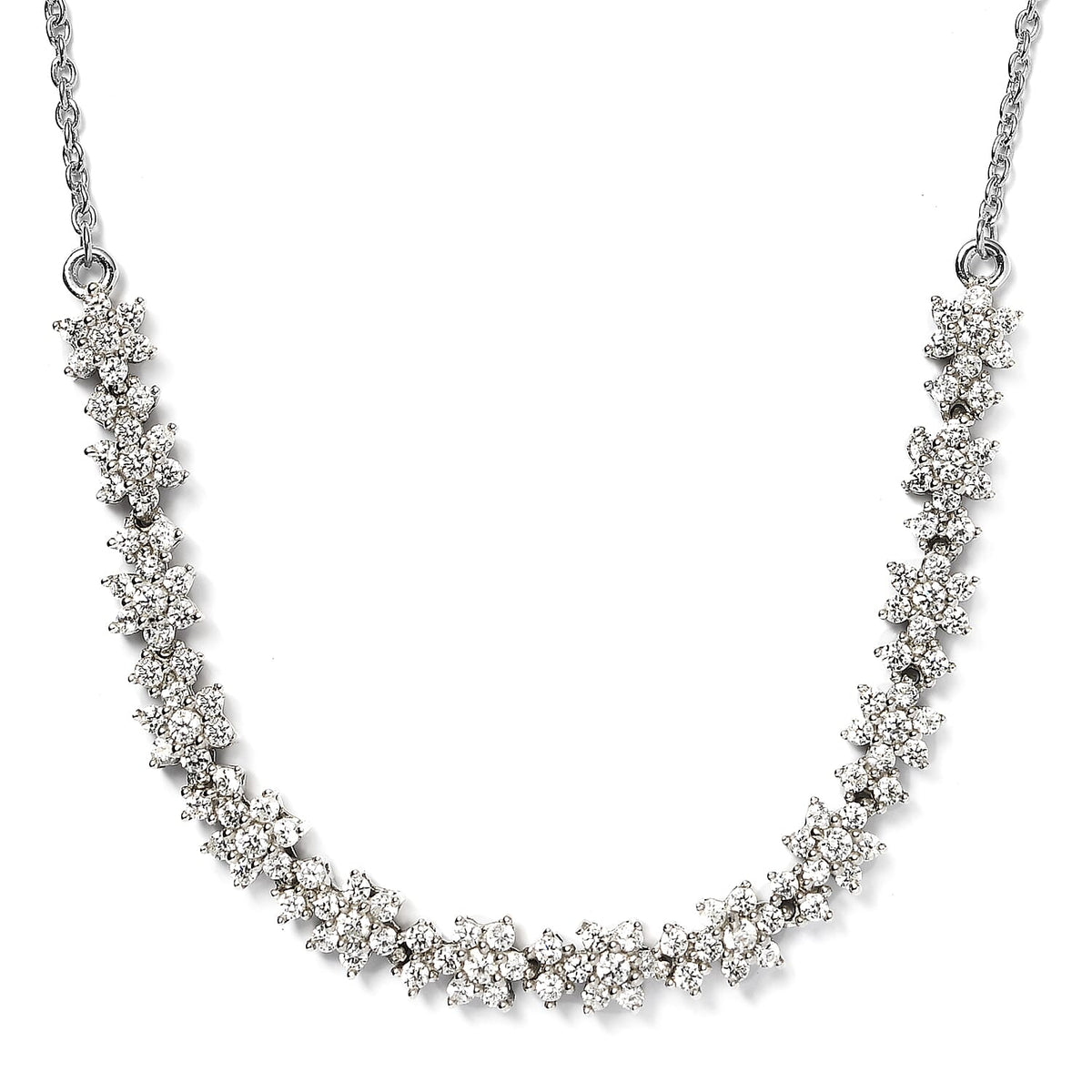 Lustro Stella Made with Finest CZ Necklace Size 18 in Platinum Plated Sterling Silver 7345174 0