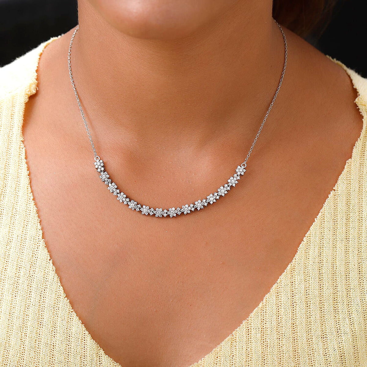 Lustro Stella Made with Finest CZ Necklace Size 18 in Platinum Plated Sterling Silver 7345174 2