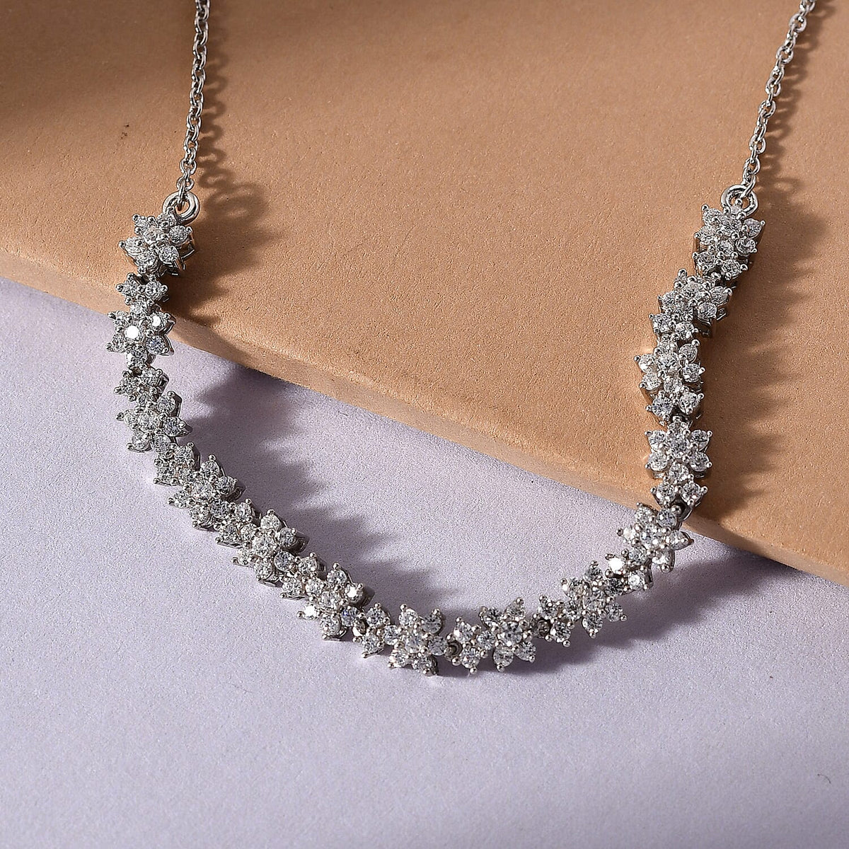 Lustro Stella Made with Finest CZ Necklace Size 18 in Platinum Plated Sterling Silver 7345174 3