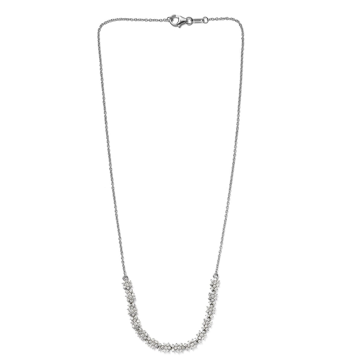 Lustro Stella Made with Finest CZ Necklace Size 18 in Platinum Plated Sterling Silver 7345174 4