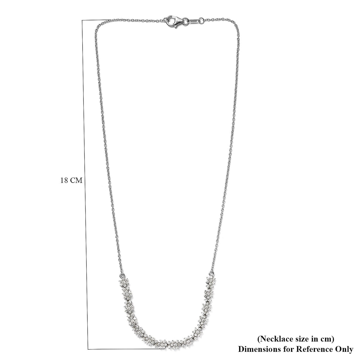 Lustro Stella Made with Finest CZ Necklace Size 18 in Platinum Plated Sterling Silver 7345174 6