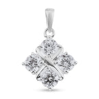 Lustro Stella Sterling Silver Pendant Made with Finest CZ 3.40 Ct.