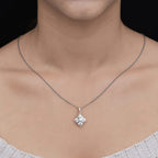 Lustro Stella Sterling Silver Pendant Made with Finest CZ 3.40 Ct.