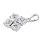 Lustro Stella Sterling Silver Pendant Made with Finest CZ 3.40 Ct.
