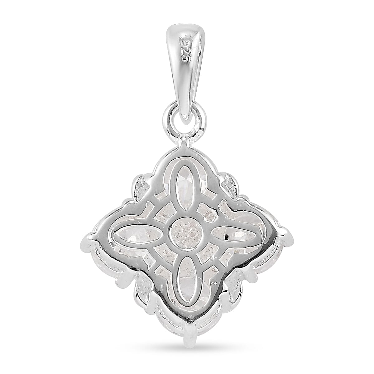 Lustro Stella Made with Finest CZ Pendant in Platinum Plated Sterling Silver 3841457 5