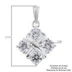 Lustro Stella Sterling Silver Pendant Made with Finest CZ 3.40 Ct.