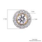 J Francis - 14K Gold Overlay Sterling Silver (Round) Stud Earrings (with Push Back) Made with Finest CZ 6.44 Ct.
